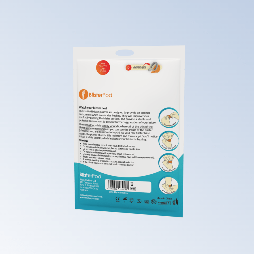 BlisterPod Hydrocolloid Blister Plaster Bandages Hydrocolloid - Blister Prevention