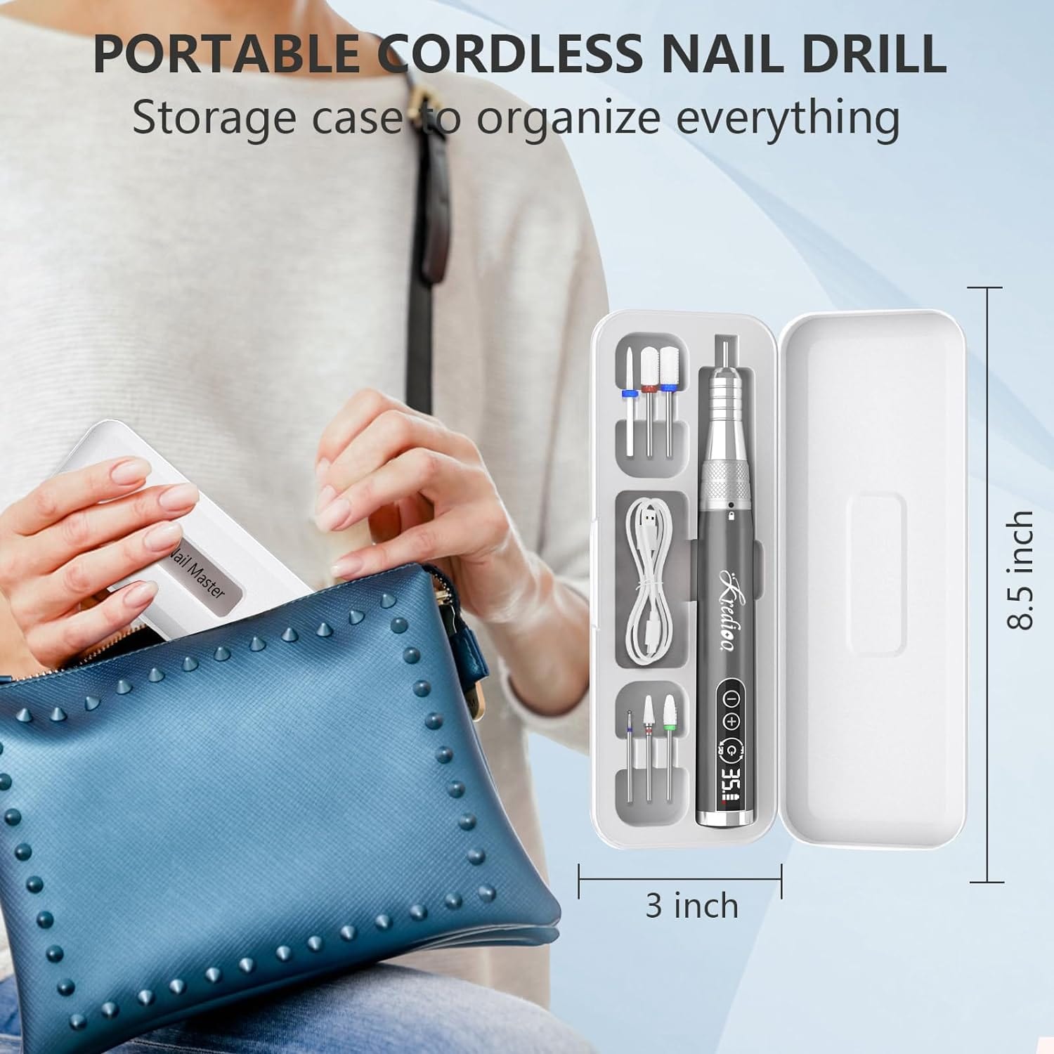 Kredioo Toenail Drill Cordless Rechargeable (Incl 6 Bits) Electical appliances - Blister Prevention